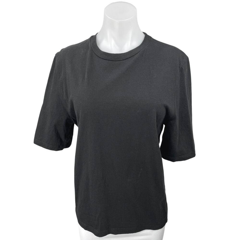 Frankie Shop Women's Black Knit Short Sleeve Pullover Tee T-Shirt Top Size XS